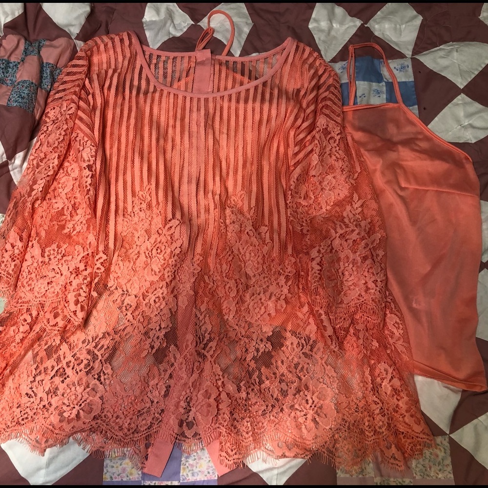 Cato Shell/Cami and Laced Overlay 26/28, 3X